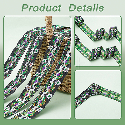 Ethnic Style Embroidery Polyester Ribbons OCOR-WH0070-10D-02-1