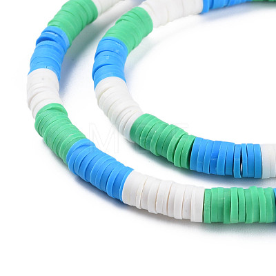 Fixed 3 Color Handmade Polymer Clay Bead Strands CLAY-S096-029J-1