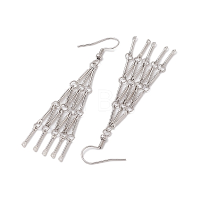 304 Stainless Steel Link Bar Dangle Earrings EJEW-JE05966-02-1