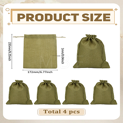 Linen Cloth Drawstring Pouches AJEW-WH0816-142-1