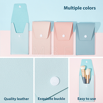 AHADERMAKER 4Pcs 4 Colors PU Imitation Leather Cosmetic Brushes Storage Bags ABAG-GA0001-16-1