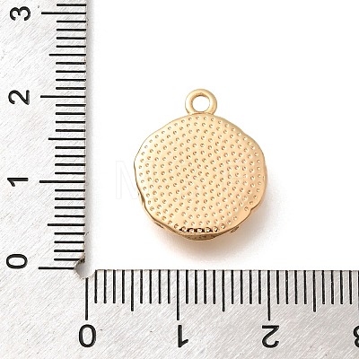 Brass Pave Natural White Shell Pendants KK-B127-10G-1