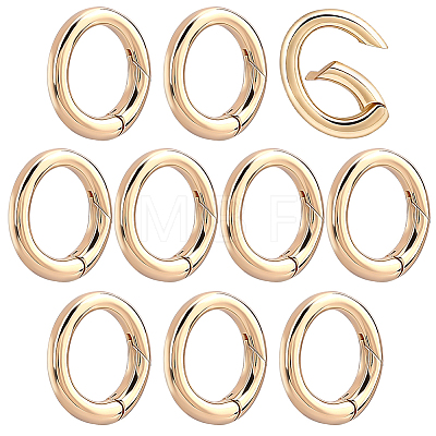 10Pcs Brass Spring Gate Rings KK-ME0004-13G-1