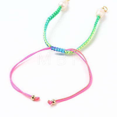 Adjustable Nylon Thread Braided Bead Bracelet Making AJEW-JB00791-01-1