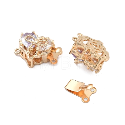 Brass Glass Box Clasps KK-B125-01G-03-1