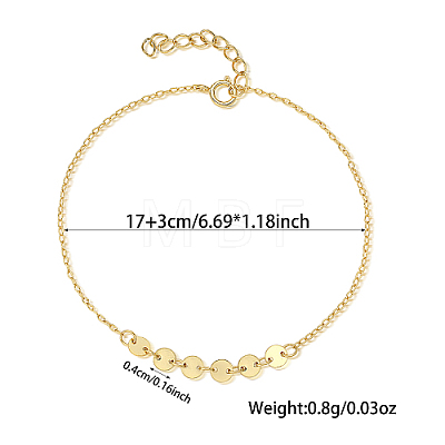 925 Sterling Silver Flat Round Link Bracelets EN4522-2-1