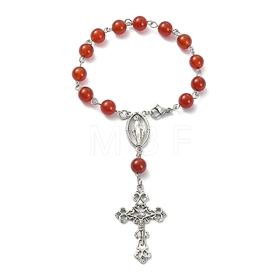 5Pcs 5 Style Natural Mixed Gemstone Rosary Bead Bracelets Set BJEW-TA00330-1