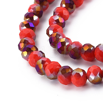 Electroplate Opaque Glass Beads Strands LS-EGLA-A034-P8mm-F20-1