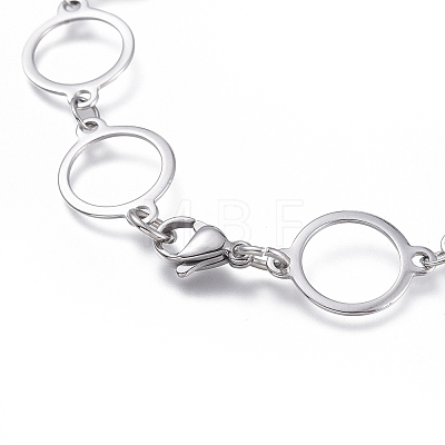 Handmade 304 Stainless Steel Link Chain Bracelets BJEW-K118-03P-1