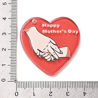 Mother's Day Printed Transparent Acrylic Pendants MACR-P042-C01-1