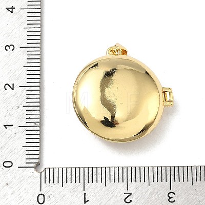 Brass Micro Pave Clear Cubic Zirconia Locket Pendants KK-P350-24G-1