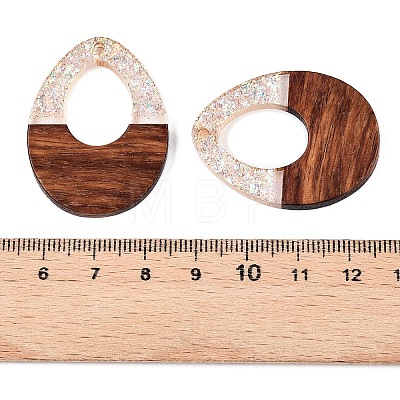 Epoxy Resin & Walnut Wood Pendants RESI-T057-12D-1