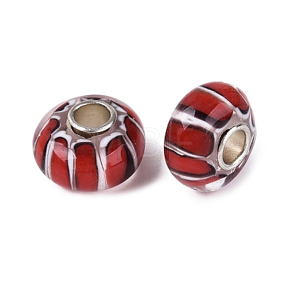 Handmade Lampwork & Brass Core European Beads LAMP-N044-01S-03-1