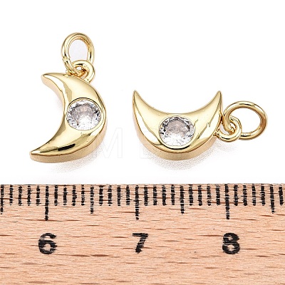 Brass Micro Pave Cubic Zirconia Charms KK-E068-VB230-B-1