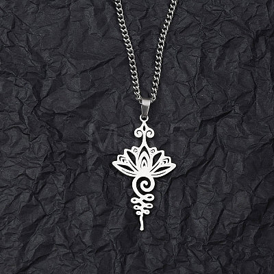 201 Stainless Steel Pendant Necklaces for Man NJEW-Q336-02A-P-1