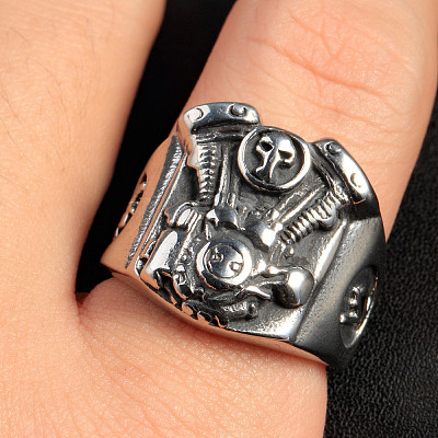 316L Surgical Stainless Steel Punk Style Finger Rings for Men FS-WGA49E5-04-1