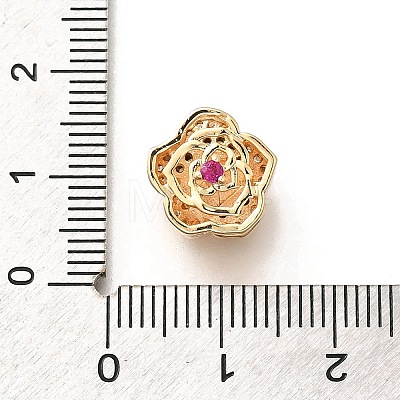 Brass Micro Pave Cubic Zirconia European Beads KK-M318-30G-1