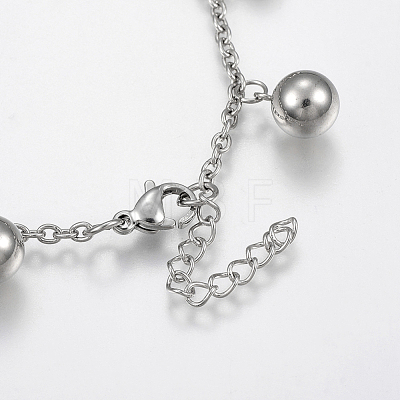 304 Stainless Steel Charm Anklets X-AJEW-G016-01P-1