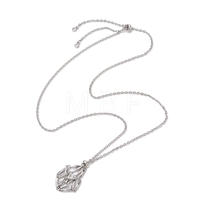 304 Stainless Steel Cable Chain Macrame Pouch Slider Necklace Making NJEW-JN05063-01-1