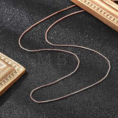 1mm Rack Plating Brass Box Chain Adjustable Slider Necklaces for Women Men MAK-L044-01RG-1