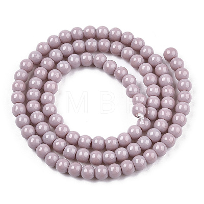 Opaque Solid Color Glass Beads Strands GLAA-T032-P4mm-07-1