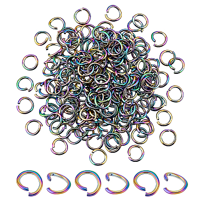 200Pcs 304 Stainless Steel Open Jump Rings STAS-PH0007-66-1