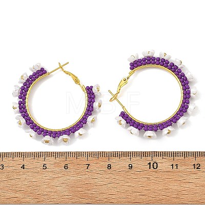 Glass Hoop Earrings EJEW-MZ00827-1