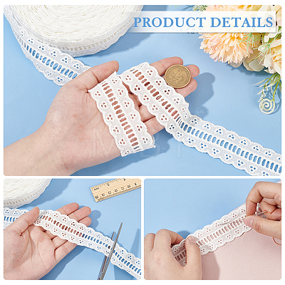 Cotton Flower Lace Ribbon DIY-WH0568-87-1