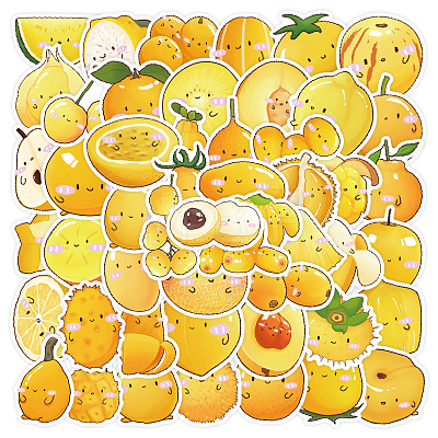 50Pcs Fruits Theme Waterproof PVC Stickers Set PW-WGDB468-01-1