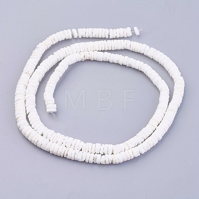 Natural White Shell Beads Strands X-BSHE-P026-30-1