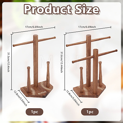 2 Bags 2 Styles Wood Baseball Ring Display Stands DJEW-OC0001-56-1