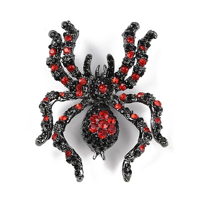 Halloween Spider Alloy Rhinestones Brooches for Party Wear JEWB-S022-08A-1