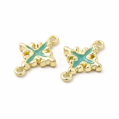 Rack Plating Alloy Enamel Connector Charms FIND-G051-02LG-04-1