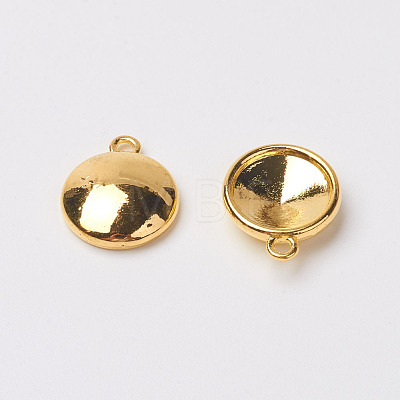 Tibetan Style Alloy Flat Round Charm Pendant Rivoli Xilion Pointed Back Chaton Rhinestone Settings PALLOY-O034-A-G01-1