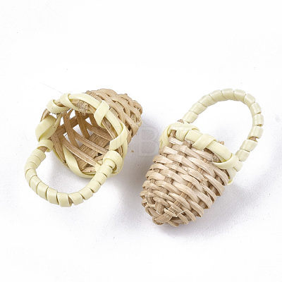 Handmade Reed Cane/Rattan Woven Pendants X-WOVE-T006-091A-1