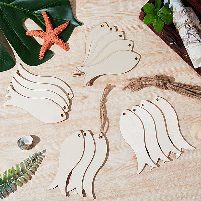 Animal Theme Unfinished Blank Wooden Pendants Set for Painting Arts WOOD-WH0124-26C-1