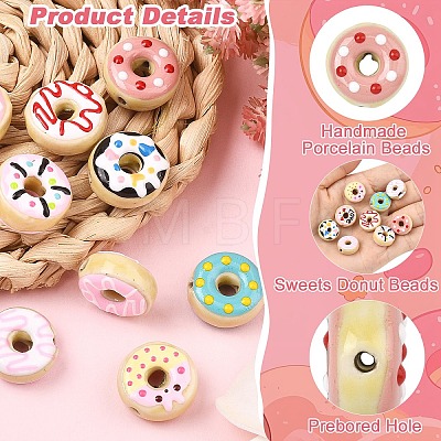 9Pcs 9 Styles Handmade Porcelain Enamel Beads PORC-YW0001-83-1