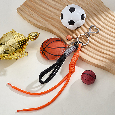 1Pc Sports ThemePU Leather Keychains KEYC-SP0001-67C-1