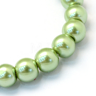 Baking Painted Pearlized Glass Pearl Round Bead Strands HY-Q003-4mm-26-1