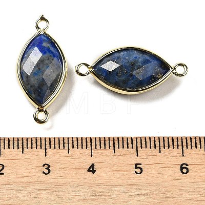 Natural Lapis Lazuli Faceted Connector Charms G-K347-03G-03-1
