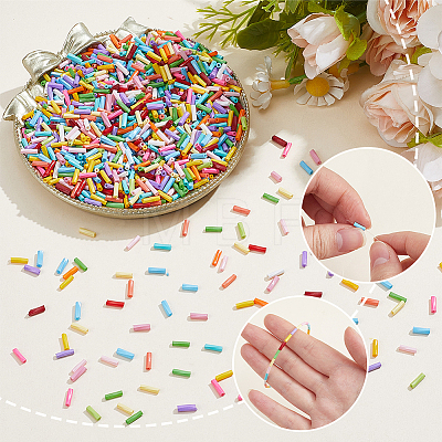 60G Baking Paint Glass Tube Beads GLAA-SC0003-43B-1