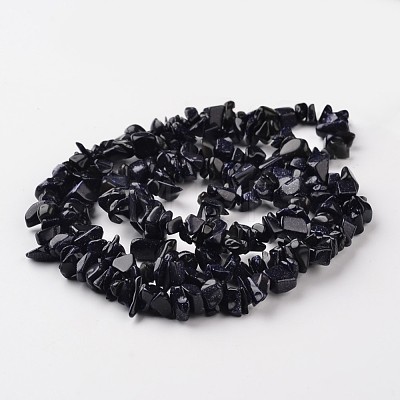 Nuggets Synthetic Blue Goldstone Bead Strands G-M344-19-1