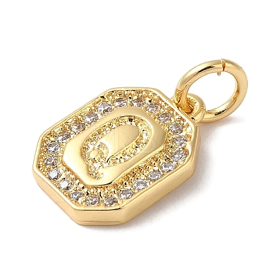 Real 18K Gold Plated Brass Micro Pave Clear Cubic Zirconia Pendants KK-L216-002G-Q-1