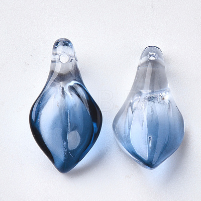 Two Tone Transparent Spray Painted Glass Pendants GLAA-S054-007D-01-1