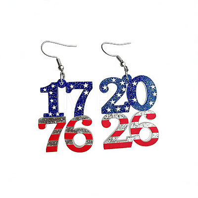Independence Day Acrylic Dangle Earrings WGD2E98-01-1
