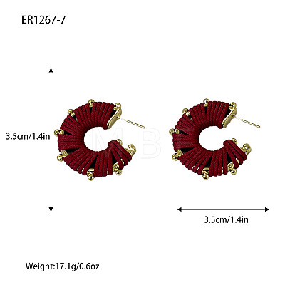 Alloy & Imitation Leather Stud Earrings WG3B4DD-03-1
