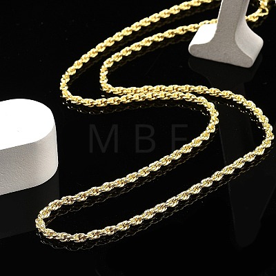 3mm Brass Rope Chain Necklaces for Men Women NJEW-G160-10G-1