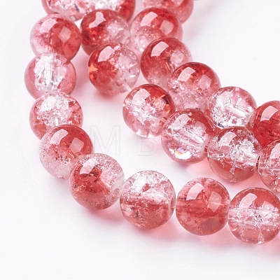 Crackle Glass Beads Strands X-GGC8mmY-A74-1