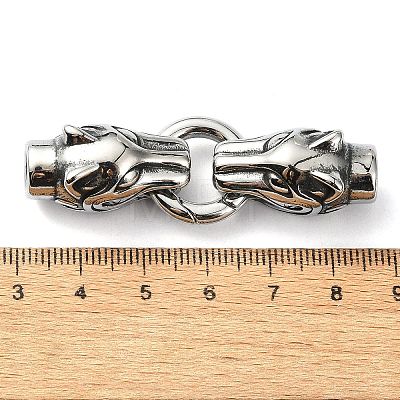 Tibetan Style 304 Stainless Steel Spring Gate Rings FIND-Z046-04AS-04-1