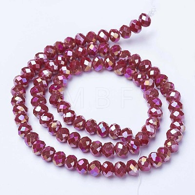 Electroplate Glass Beads Strands EGLA-A044-P3mm-B02-1